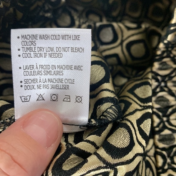 - NWT Anthro Gold & Black Metallic Print Larkin Jacquard Tapered Trouser Pants - Picture 13 of 13